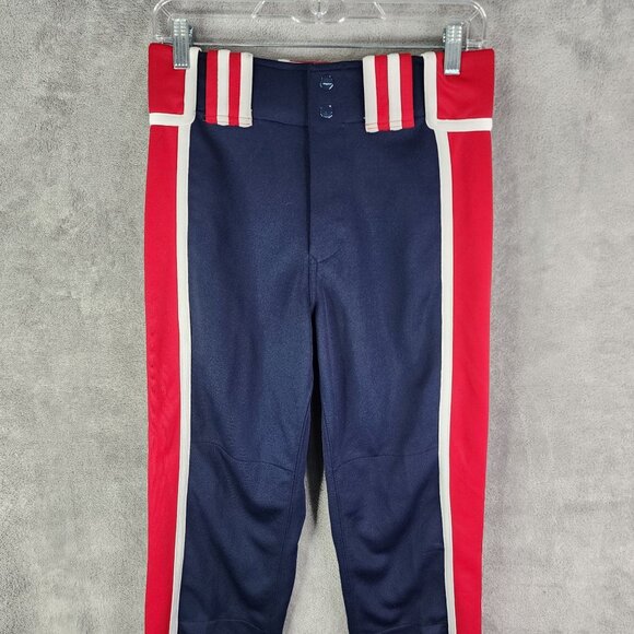 Mens Red White & Navy Blue Boombah Baseball Pants Size 30X35 - Picture 4 of 11